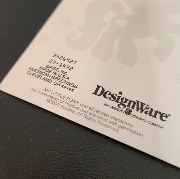 Thank You Card My Little Pony Post Card Made In USA 2003 Hasbro - Picture 6 of 7